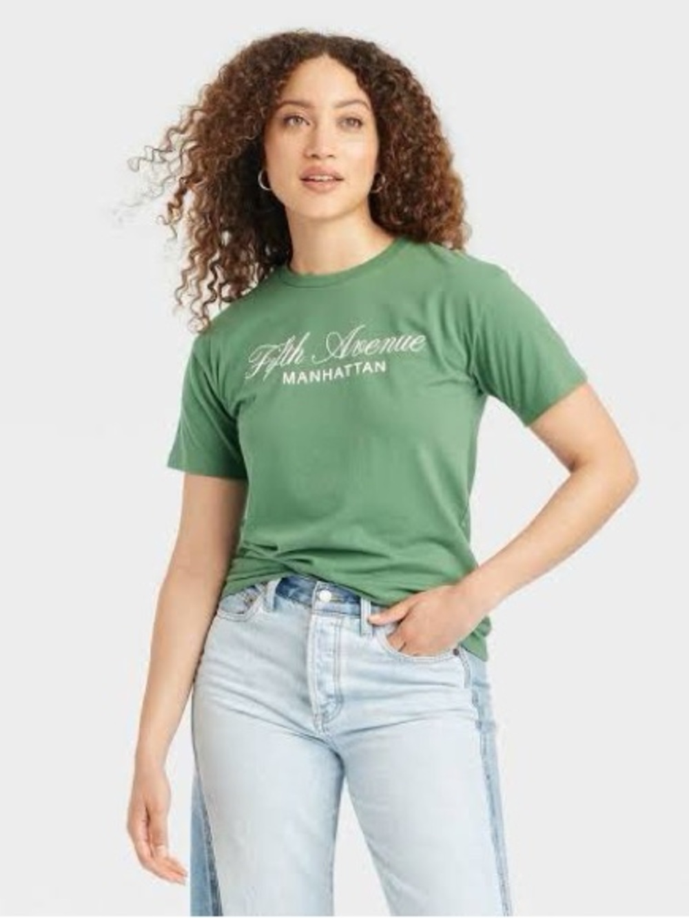 Grayson Threads Green Manhattan Graphic Tee - Women's Crew Neck